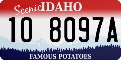 ID license plate 1O8097A