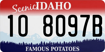 ID license plate 1O8097B