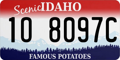 ID license plate 1O8097C