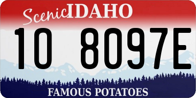 ID license plate 1O8097E