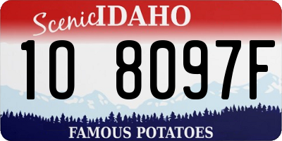ID license plate 1O8097F