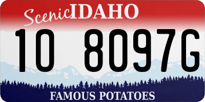 ID license plate 1O8097G