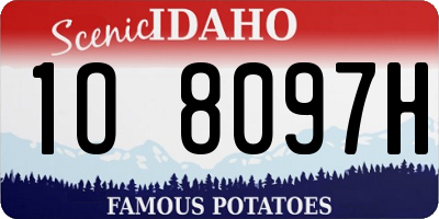 ID license plate 1O8097H