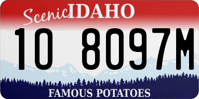 ID license plate 1O8097M