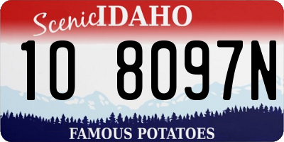 ID license plate 1O8097N