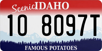 ID license plate 1O8097T