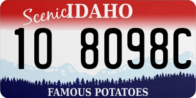ID license plate 1O8098C
