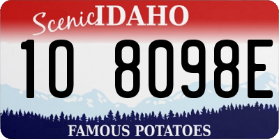 ID license plate 1O8098E
