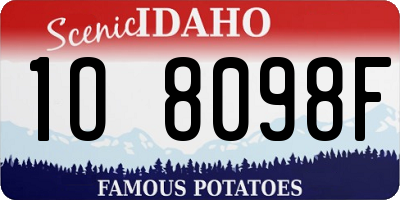 ID license plate 1O8098F