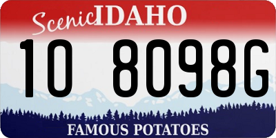 ID license plate 1O8098G