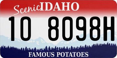 ID license plate 1O8098H