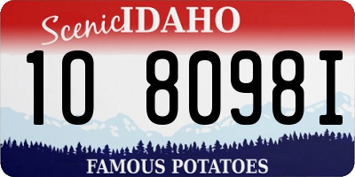 ID license plate 1O8098I