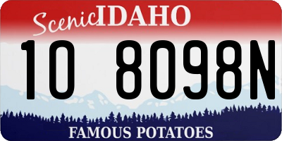 ID license plate 1O8098N