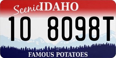 ID license plate 1O8098T