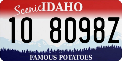ID license plate 1O8098Z
