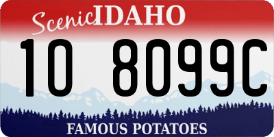ID license plate 1O8099C