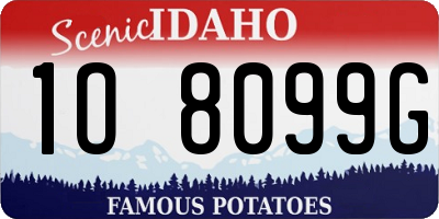 ID license plate 1O8099G