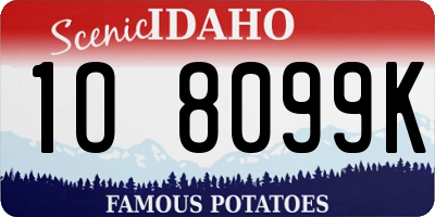 ID license plate 1O8099K