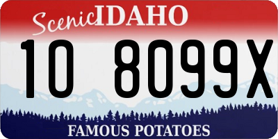 ID license plate 1O8099X