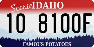 ID license plate 1O8100F