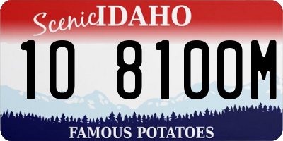 ID license plate 1O8100M