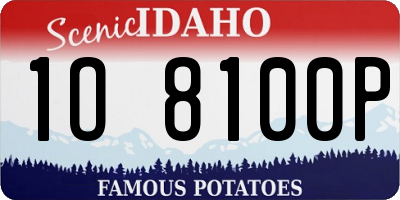 ID license plate 1O8100P