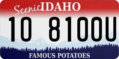 ID license plate 1O8100U