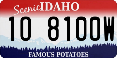 ID license plate 1O8100W