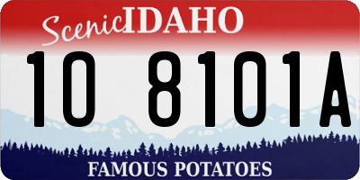 ID license plate 1O8101A