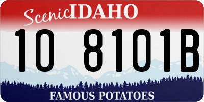 ID license plate 1O8101B