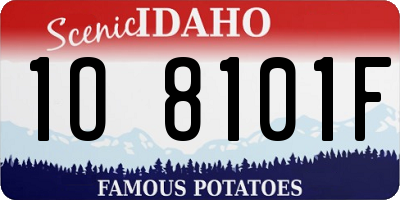 ID license plate 1O8101F