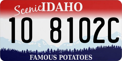 ID license plate 1O8102C