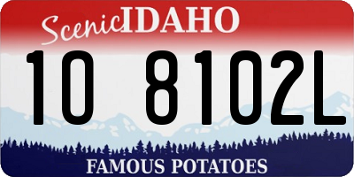 ID license plate 1O8102L