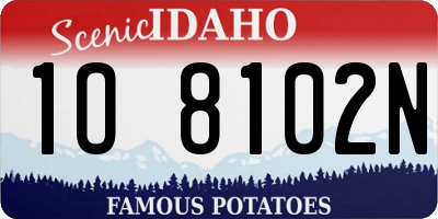 ID license plate 1O8102N
