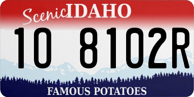 ID license plate 1O8102R