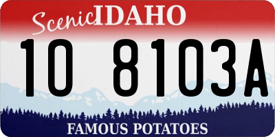 ID license plate 1O8103A