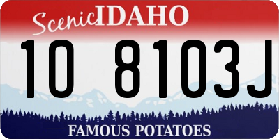 ID license plate 1O8103J