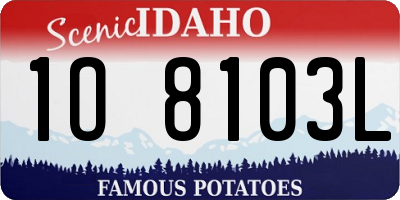 ID license plate 1O8103L