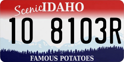 ID license plate 1O8103R