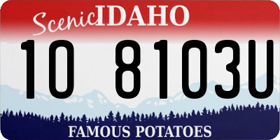 ID license plate 1O8103U