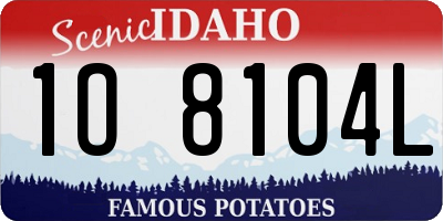 ID license plate 1O8104L