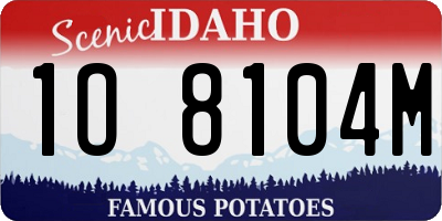 ID license plate 1O8104M
