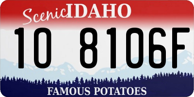 ID license plate 1O8106F