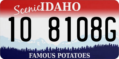 ID license plate 1O8108G