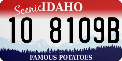 ID license plate 1O8109B