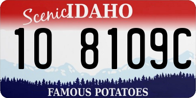 ID license plate 1O8109C