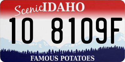 ID license plate 1O8109F