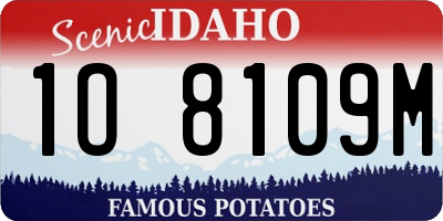 ID license plate 1O8109M