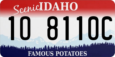 ID license plate 1O8110C
