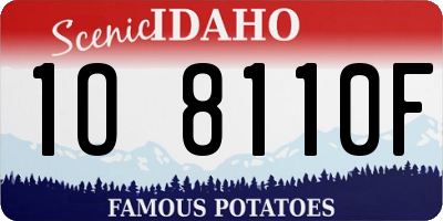 ID license plate 1O8110F